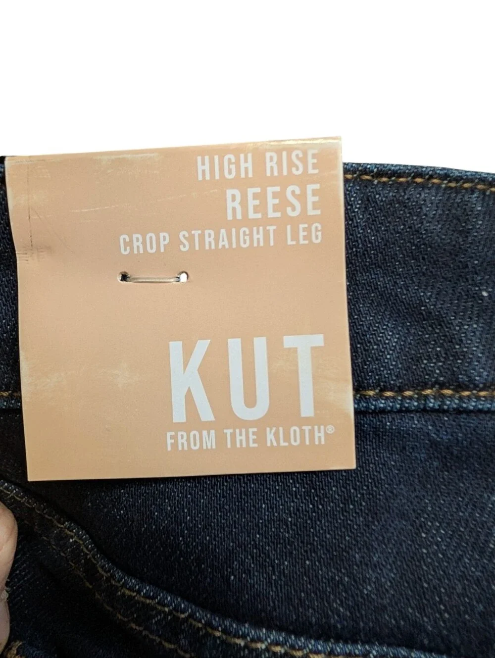 KUT From The Kloth Reese High Rise Crop Straight Leg Jeans NWT Dark Wash Size 6 - Picture 8 of 12
